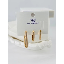 Zirkon Taşlı Üçlü Kombin Küpe - Kp00075 Çok Renkli