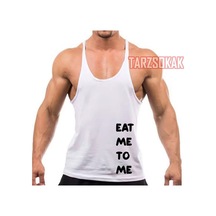 Tarzsokak Gym Tank Top Fitness Sporcu Atleti Eat Me To Me Ye Beni Beyaz