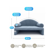 Reyo Pet Peluş Kedi Koltuğu Kedi Kanepesi Kedi Yatağı Evcil Hayvan Dinlenme Koltuğu Rahat Kedi Sofa Yatağı 45 x 33 x 25 CM Çelik Mavisi