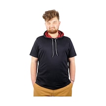 Mode Xl Büyük Beden Oversize Tshirt Kapşon Basic 21115 Lacivert 001
