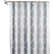 Shineyee Banyo İçin Su Geçirmez 200x200 Cm Kalın Poliester Perde - Basit Damla Desenli 1 Adet + 12 Adet İğne Gri