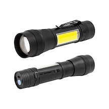 Powermaster Metal Su Geçirmez 3400 Lümen Power Ledli Şarjlı El Feneri Pm-14622 Şeffaf