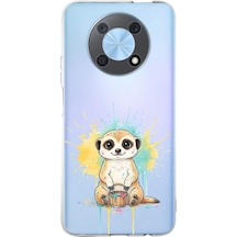 Huawei Nova Y90 İle Uyumlu Splash Mirket Tasarımlı Şeffaf Silikon Kılıf Şeffaf