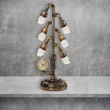 Veronese Steam Punk Kuru Kafa Işıklı Masa Saati Figür 14x43cm