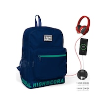 Coral High Sport Sırt Çantası USB + AUX Soketli - Lacivert