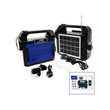 3ın1 - Solar 2in1 El Feneri - Radyo - Mp3 Bluetooth - Usb/ Tf Port - 2 Parça Ampul Kablolu - Powerbank Bx40 Açık Ahşap