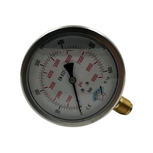 Ø 100 - 0 - 600 Bar 1/2 Gliserinli Alttan Çıkışlı Manometre