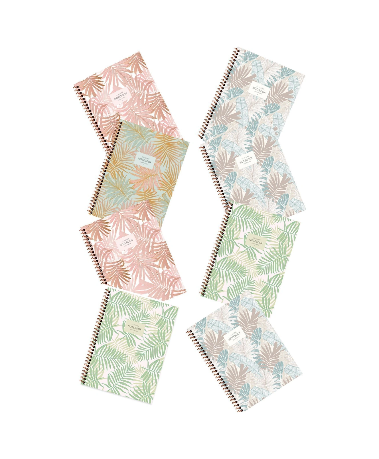 La Plume Leaves Defter 16,5x22,5 80 Yaprak 8 Adet 4 Kareli + 4 Çizgili Spiralli Pp Kapak
