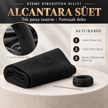 Dacia Lodgy Direksiyon Kılıfı Alcantara Süet Monza Black Serisi Siyah 2012-2016