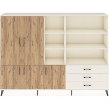 Arges Dolap 11 Raflı 3 Çekmeceli 5 Kapaklı 220x30x163 Aytaşı-çam/aytaşı Atlas Çam/aytası - Aytası