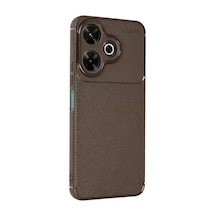 Newface Xiaomi Redmi 13 4g Kılıf Auto Focus Karbon Kapak - Kahverengi