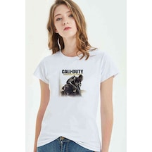 Call Of Duty Advanced Warfare Havoc Baskılı Beyaz Kadın Tshirt