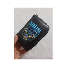 Owlbag Company Owl Bag Nirvana Logo Siyah Desenli Tasarım Suni Deri Cüzdan Çok Renkli