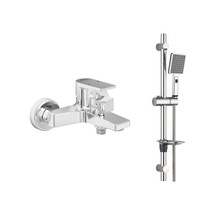 Eca Dalia Banyo Bataryası + T-may Sümbül Oval Borulu Hareketli Sürgülü Duş Seti Üst Takımı Krom