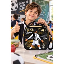 Soccer Game Futbol Football Temalı Beslenme Çantası Çocuk Okul Yemek Çantası 22x22x10 Cm Çok Renkli