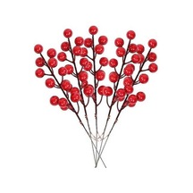 Pazly 500 Adet Kırmızı Dut Noel Dekorasyon Seti, Dıy Aile Noel Partisi Süsler, Oturma Odası Ve Masa Üstü Dekorasyon 100pcs