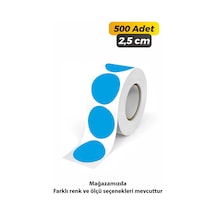Yuvarlak Kesim Ambalaj Etiketi - Mavi Renk - 2,5cm - 500 Adet Yuvarlak Kesim Ambalaj Etiketi - Mavi Renk - 2,5cm - 500 Adet