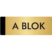 Metal Yönlendirme Levhası, Departman Kapı Isimliği A Blok 7x20 Cm Altın Renk