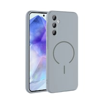 Zore Galaxy A55 Kılıf M-safe Şarj Özellikli Zore Meta Kapak - Titanyum-gri Titanyum - Gri