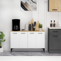 Frezya 4 Kapaklı Kahve Köşesi Mutfak Dolabı Beyaz Safirmeşe