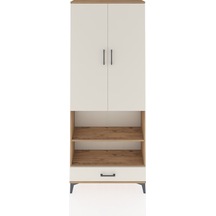 Arges Dolap 4 Raflı Tek Çekmeceli Tek Askılı 88x30x221 Çam-ay... Çam