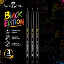 Faber-castell Black Edition Kurşun Kalem 3 Adet Yuvarlak Gövde 2b Siyah