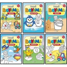 4 - 5 Yaş Neşeli Boyama Seti - 6 Kitap Takım - Buçe Dayı - Pinokyo
