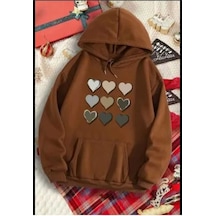 Kozia Outdoors Baskılı Oversize Unisex Swetshirt Kahverengi