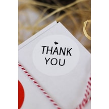 Thank You Yazılı Beyaz 50 Mm Yuvarlak Yapışkanlı Sticker Etiket 100 Adet