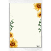 A5 Ayçiçeği Bloknot Çizgisiz Defter - 50 Yaprak - Memopad - Notepad - Not Defteri - Not Kağıdı Sarı Sarı