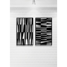 Modern Stil 2 Li Metal Duvar Dekoru Seti 80 X 48