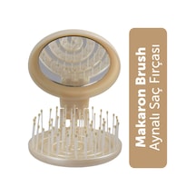 Beauty Makaron Metalik Saç Fırçası - 3d Esnek, Aynalı, Çanta Boy - Compact Detangler İnci Beyazı