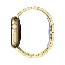 iOS Uyumlu Watch Serisi 2 İçin 38mmbutterfly Buckle 5-beads Metal Watch Band