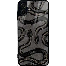 Samsung Uyumlu A07 Snake Tasarımlı Glossy Telefon Kılıfı Çok Renkli