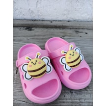 Huzurlu Adımlar Arı Desenli Çocuk Sandalet Pembe