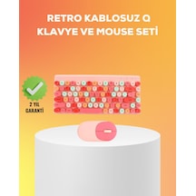 Renkli Retro Tuş Takımlı Klavye 3 Cihaz Bağlantısı Medya Kısayol Tuşları Diğer