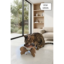 Paslanmaz Çelik Kase Kedi - Köpek Mama Ve Su Kabı - Tekli - Çapraz Ayak - 350 Ml