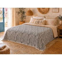 Daily%100 Pamuk Müslin Pike 4 Kat Çift Kişilik Pike & Yatak Örtüsü 230x250 Cm Antrasit, Jakarlı Diğer
