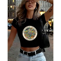 Noıssey Psychedelic Araştırma Gönüllü Baskılar Kadın Babby Tees Yaz İnce O-yaka Tişörtler Yumuşak Kısa Siyah