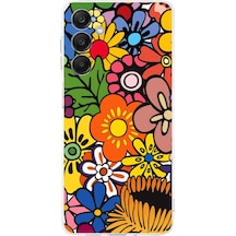 Samsung Galaxy Uyumlu A25 İle Retro Color 2 Kamera Korumalı Şeffaf Kılıf