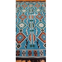 Şark Köşesi Anadolu Desenli Antep Kilim Turkuaz