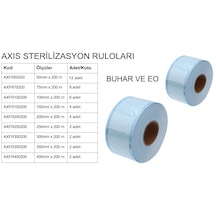 Axis Sterilizasyon Rulosu Otoklav Poşeti EO ve Buhar 25 CM x 200 M