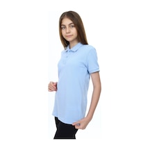 Toontoy Kids Toontoy Unisex Çocuk Polo Yaka Düğmeli Kısa Kollu Tişört Mavi
