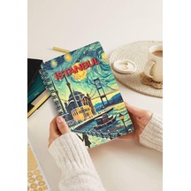 Simli Defter İstanbul A5 Yeni Yıl Çizgisiz Spiralli 14x21 Cm Ortaköy