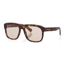 Sl558 013 57 Unisex Kare Kırçıllı Kahverengi Kemik Güneş Gözlüğü Kahverengi