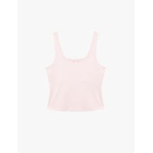 Koton Slim Fit Pamuklu U Yaka Dantel Detaylı Kolsuz Bluz Pembe 6sal30127ık Gül