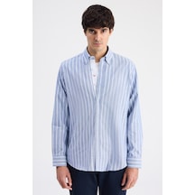 D'S Damat Ds Damat Comfort Lacivert Çizgili Gömlek 6hc02hd10304m Çok Renkli