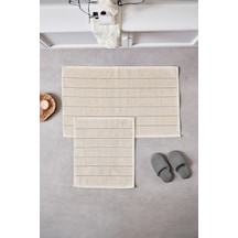 Doquhome Arte Banyo Paspası Krem&antrasit 60x100cm Krem