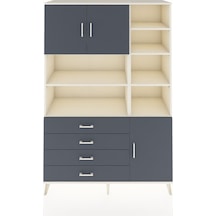 Hyperion Dolap 9 Raflı 4 Çekmeceli 3 Kapaklı 132x44x195 Aytaşı-antrasit/antrasit Antrasıt/antrasıt