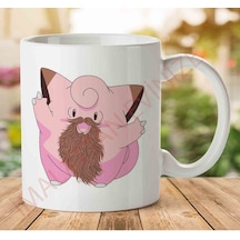 1-803 Beardemon Clefairy Pokemon Beardjpeg İki Tarafı Baskılı Kupa Bardak.jpg Çok Renkli